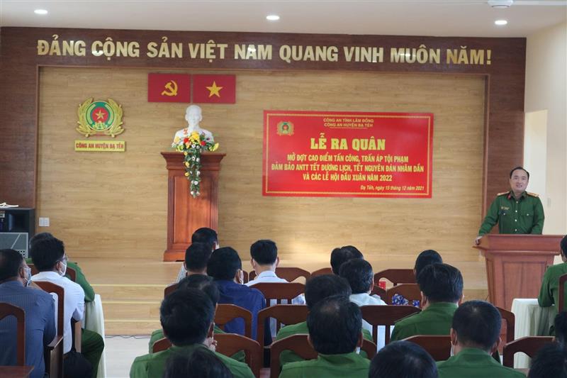 Công an huyện Đạ Tẻh tổ chức Lễ ra quân tấn công trấn áp tội phạm