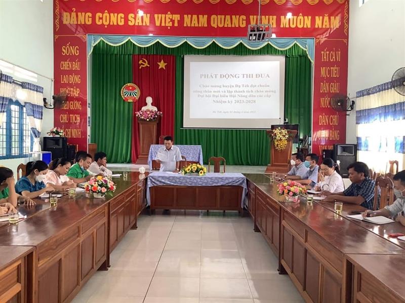Phát động thi đua chào mừng huyện Đạ Tẻh đạt chuẩn Nông thôn mới và lập thành tích chào mừng Đại hội đại biểu Hội Nông dân các cấp, nhiệm kỳ 2023-2028