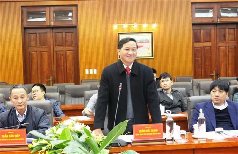 Ông Trần Đức Quận, Bí thư Tỉnh ủy Lâm Đồng phát biểu tại buổi làm việc