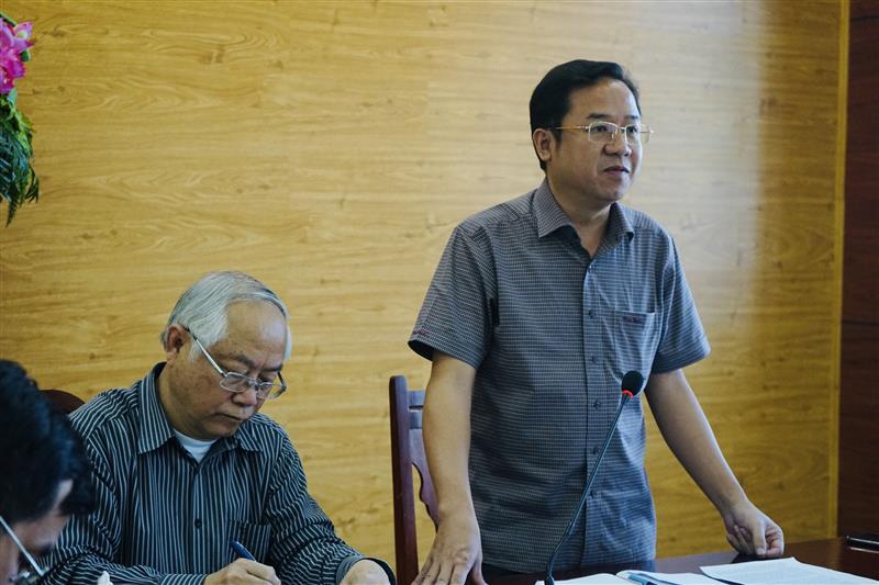 Đồng chí Tôn Thiện Đồng, Bí thư Huyện ủy Đạ Tẻh phát biểu tại buổi làm việc