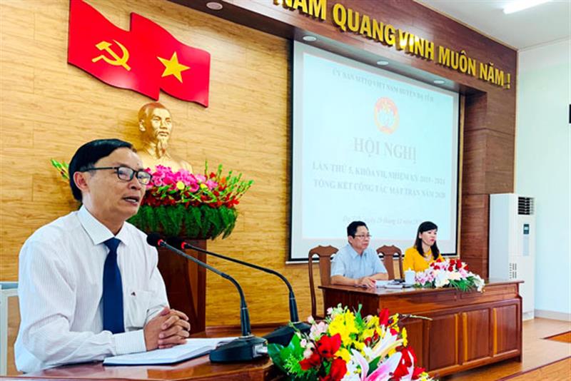 Đồng chí Trương Thành Được - Phó Chủ tịch Ủy ban MTTQ tỉnh Lâm Đồng phát biểu chỉ đạo tại hội nghị