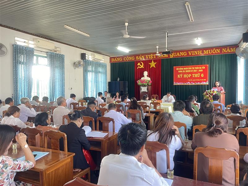Toàn cảnh kỳ họp lần thứ 6 HĐND thị trấn Đạ Tẻh khóa XII