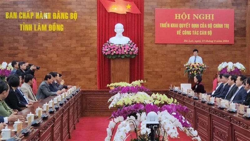 Quang cảnh lễ bổ nhiệm quyền Bí thư Tỉnh ủy Lâm Đồng